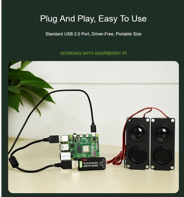 Alt view image 5 of 7 - USB Sound Card with 8 5W Speaker for Raspberry Pi/Jetson Nano