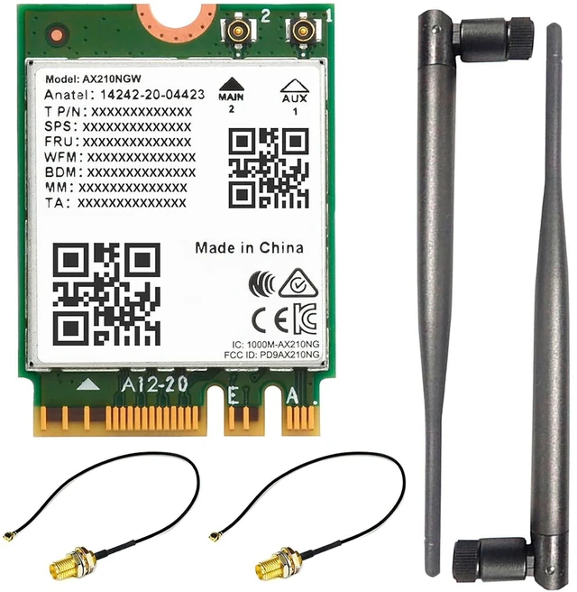 Main image of Wi-Fi 6E Wireless AX210 NIC, Gigabit Tri-Band 2.4G/5G/6GHz Wi-Fi 6E, 802.11AX St