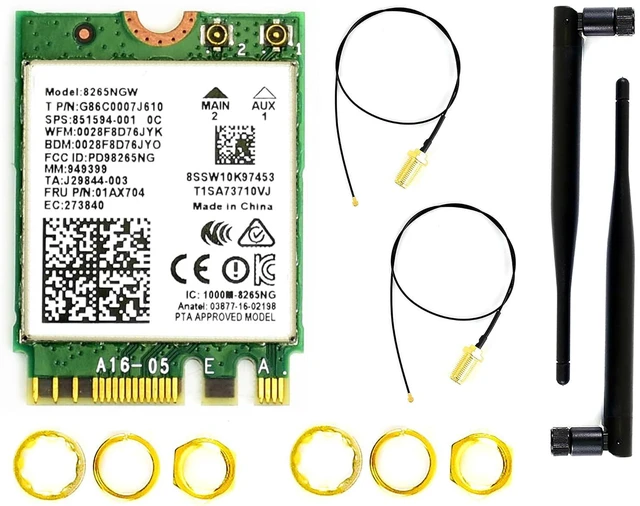 Main image of Dual-Band Wireless-AC8265NGW Wireless-AC NGFF WiFi Adapter with Bluetooth 4.2, 2