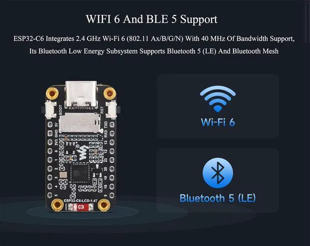 Alt view image 5 of 7 - ESP32-C6 1.47inch Display Development Board, 172×320, ESP32 with Display