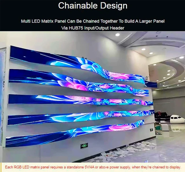 Alt view image 3 of 7 - Flexible RGB Full Color LED Matrix Panel 96x48 4608 RGB LEDs, 2.5mm Pitch, Adjus