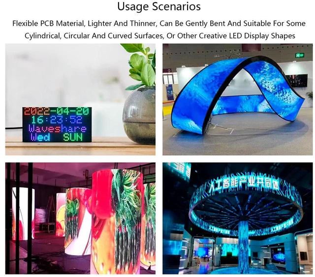 Alt view image 4 of 7 - Flexible RGB Full Color LED Matrix Panel 96x48 4608 RGB LEDs, 2.5mm Pitch, Adjus