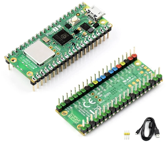 Main image of with ColorCoded Pre-Soldered Header,Compatible with Raspberry Pi Pico 2 W