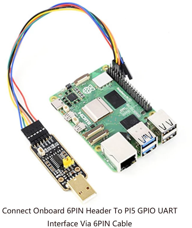 Alt view image 5 of 7 - USB to UART Debugger Module for Raspberry Pi 5, Type-A Port, Onboard UART Connec