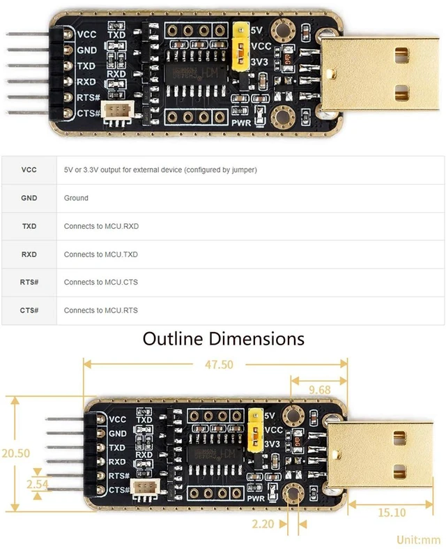 Alt view image 7 of 7 - USB to UART Debugger Module for Raspberry Pi 5, Type-A Port, Onboard UART Connec