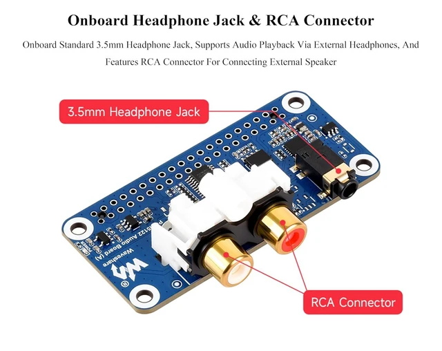 Alt view image 5 of 7 - PCM5122 HiFi I2S DAC Audio Card Compatible with Raspberry Pi 5/4B/3B+/3B/Pi Zero