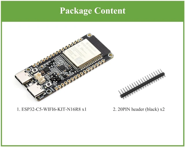 Alt view image 7 of 7 - ESP32-C5 5GHz/2.4GHz Dual-Band Wi-Fi 6 Development Board, 240MHz RISC-V Processo