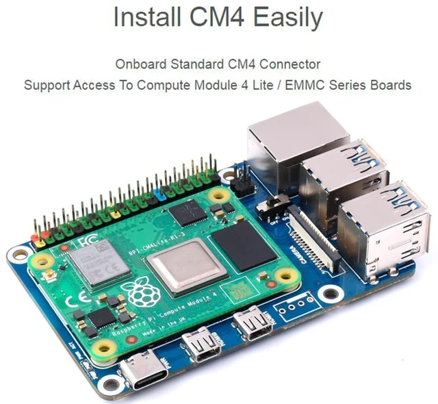 Alt view image 3 of 7 - Compute Module 4 to Raspberry Pi 4 Adapter, Connect CM4 to Replace Raspberry Pi