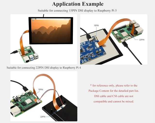 Alt view image 3 of 5 - DSI Display FPC Flexible Cable Compatible with Raspberry Pi 5, 22PIN to 15PIN, S