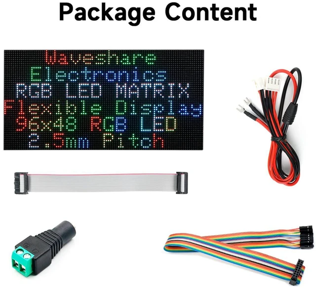 Alt view image 6 of 7 - Flexible RGB Full Color LED Matrix Panel 96x48 4608 RGB LEDs, 2.5mm Pitch, Adjus