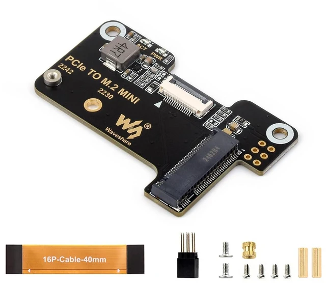 Main image of PCIe to M.2 Mini Adapter for Raspberry Pi 5, Support NVMe Protocol M.2 Solid Sta
