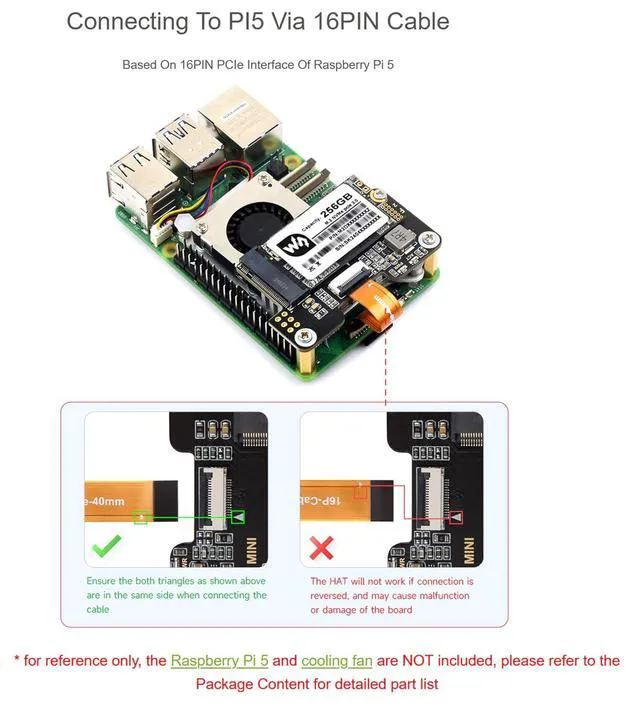 Alt view image 3 of 7 - PCIe to M.2 Mini Adapter for Raspberry Pi 5, Support NVMe Protocol M.2 Solid Sta