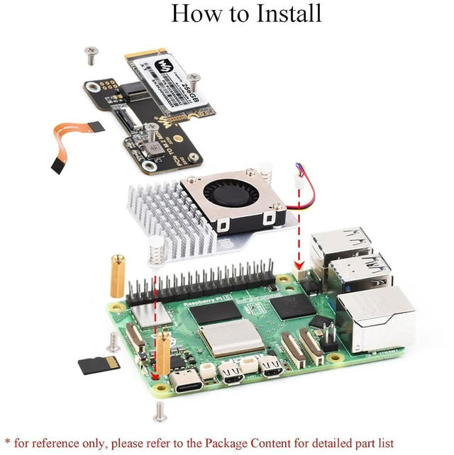 Alt view image 7 of 7 - PCIe to M.2 Mini Adapter for Raspberry Pi 5, Support NVMe Protocol M.2 Solid Sta