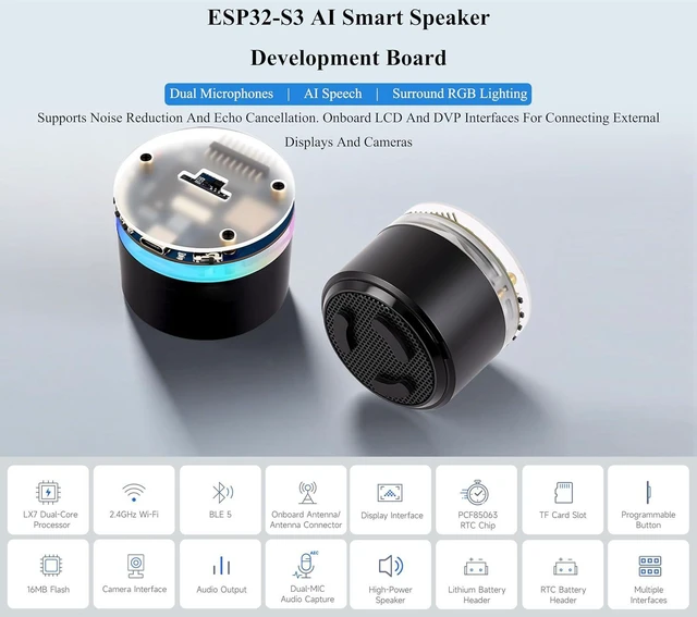 Alt view image 2 of 7 - ESP32-S3 AI Smart Speaker Dev Board, ESP32 Audio, AI Speech Interaction