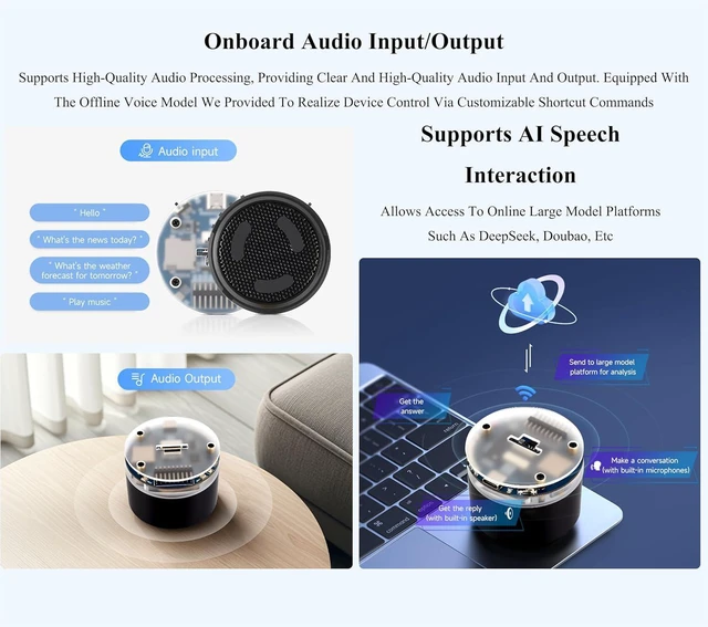 Alt view image 5 of 7 - ESP32-S3 AI Smart Speaker Dev Board, ESP32 Audio, AI Speech Interaction
