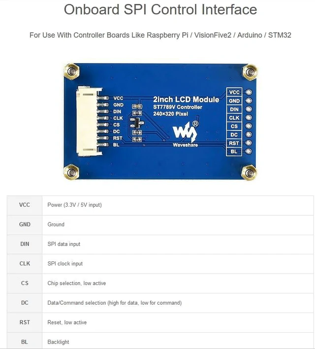 Alt view image 3 of 7 - 2inch LCD Display Module Compatible with Raspberry Pi 5/4B/3B/Pi3B/ Pi Zero 2W/Z