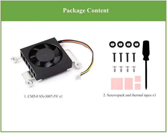 Alt view image 2 of 7 - 3007 Cooling Fan for Compute Module 5 CM5, Low Noise, with Thermal Tapes, 5V Pow