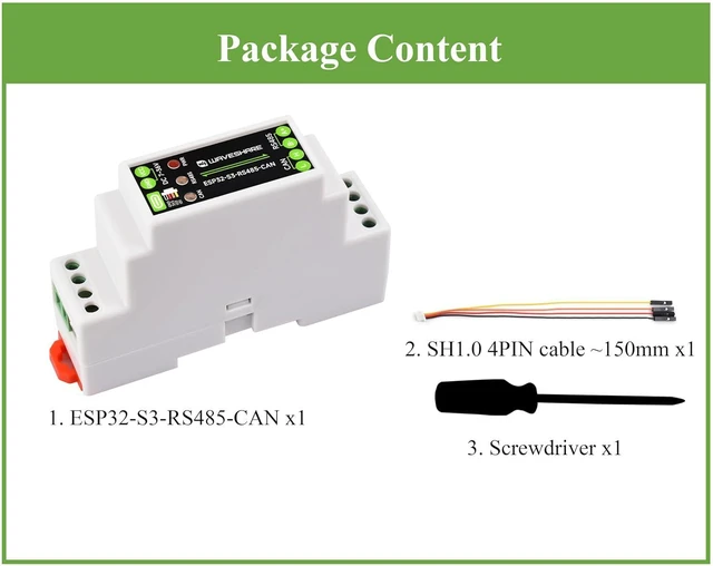 Alt view image 2 of 7 - Industrial ESP32-S3 Control Board with RS485 and CAN Communication Interfaces, S