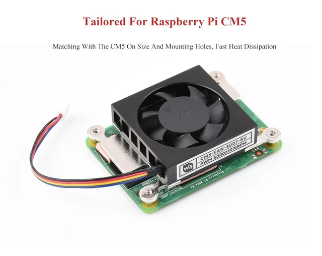 Alt view image 4 of 7 - 3007 Cooling Fan for Compute Module 5 CM5, Low Noise, with Thermal Tapes, 5V Pow