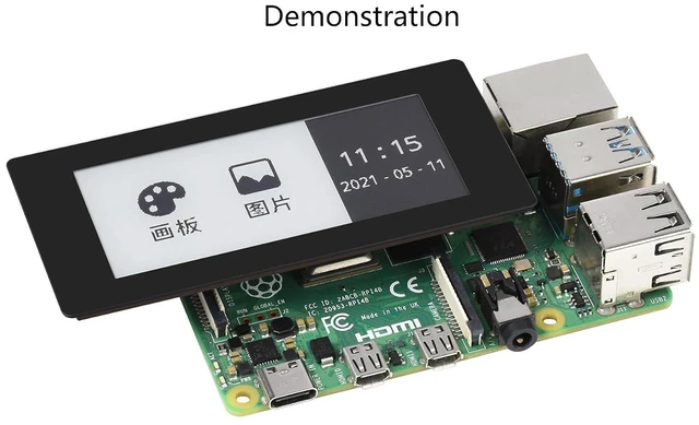 Alt view image 4 of 7 - 2.9inch Touch e-Paper Display HAT for Raspberry Pi 4B/3B+/3B/2B/Zero/Zero W/WH/