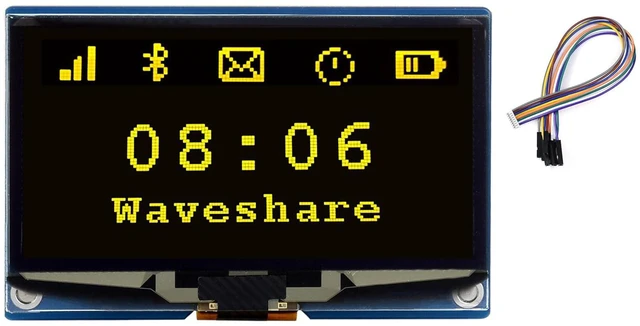 Main image of 2.42inch OLED Display Module 128×64 Resolution, Yellow Display Color Embedded SS