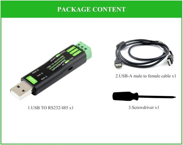 Alt view image 7 of 7 - USB to RS232/RS485 Serial Converter Adapter, Onboard Original FT232RNL Chip Stab