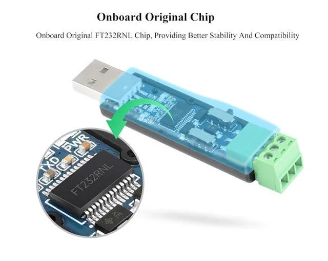 Alt view image 4 of 7 - USB to RS232/RS485 Serial Converter Adapter, Onboard Original FT232RNL Chip Stab