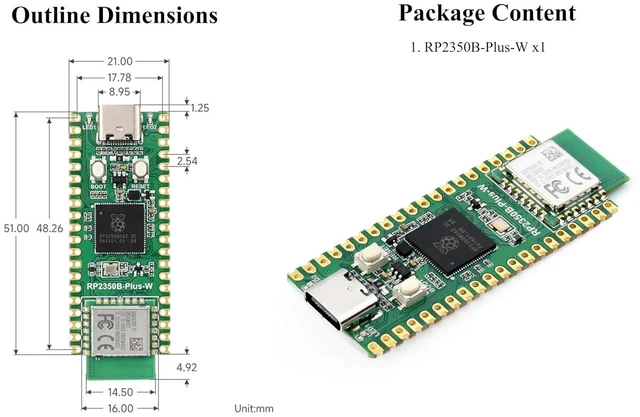 Alt view image 7 of 7 - RP2350B-Plus-W Development Board, Use Official RP2350B Dual-Core & Dual-Architec