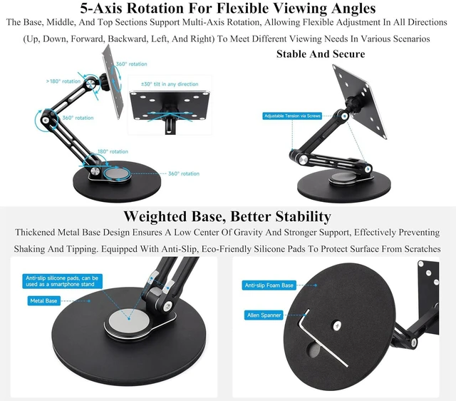 Alt view image 4 of 7 - VESA Monitor Stand, Compatible with Up to 19inch Monitors, Supports 50 x 50/75 x