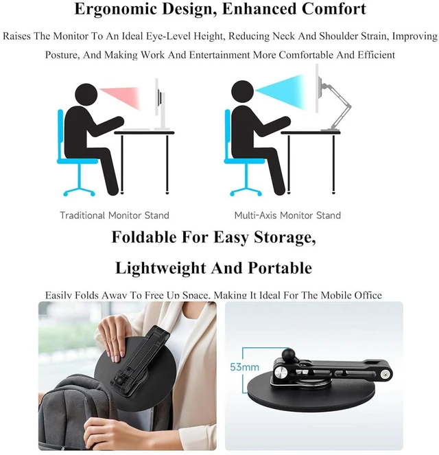 Alt view image 5 of 7 - VESA Monitor Stand, Compatible with Up to 19inch Monitors, Supports 50 x 50/75 x