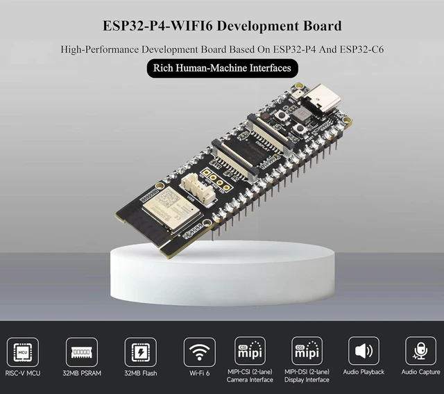 Alt view image 3 of 7 - AI ESP32-P4-WIFI6 Development Board with Pre-Soldered Header, Based On ESP32-P4