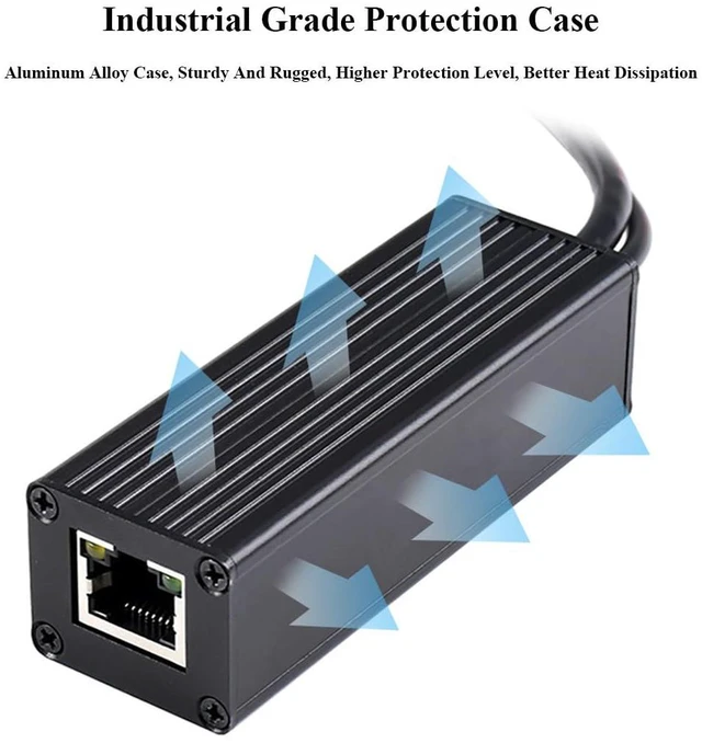 Alt view image 6 of 7 - Industrial Gigabit PoE Splitter 5V 5A 25W Output, 1000Mbps, USB Type-C Port