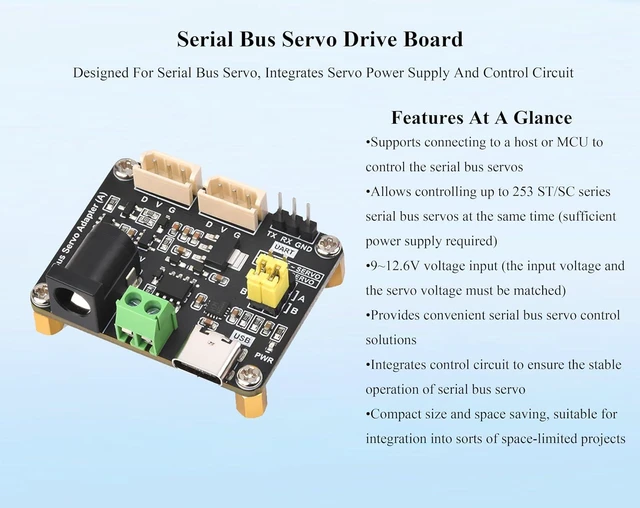 Alt view image 2 of 7 - 3PCS Serial Bus Servo Driver Board, Integrates Servo Power Supply and Control Ci