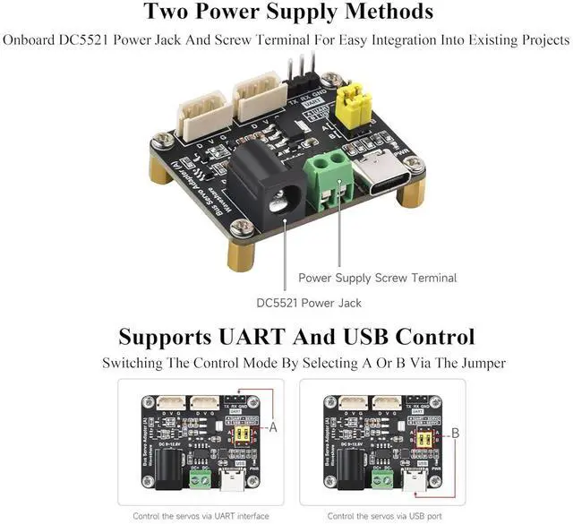 Alt view image 5 of 7 - 3PCS Serial Bus Servo Driver Board, Integrates Servo Power Supply and Control Ci