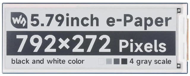 Main image of 5.79inch e-Paper Display Module with Driver Board E-Ink Display 792x272 Pixel Bl