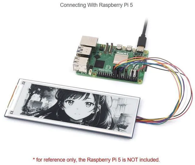 Alt view image 5 of 7 - 5.79inch e-Paper Display Module with Driver Board E-Ink Display 792x272 Pixel Bl