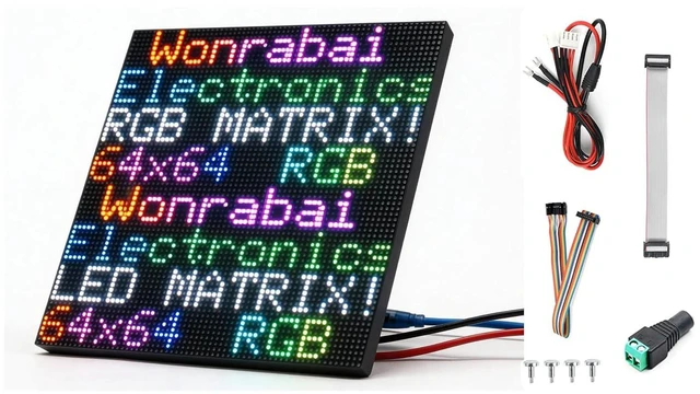 Main image of 64x64 4096 RGB Full-Color LED Matrix Panel, 3mm Pitch 64×64 Pixels, Adjustable B