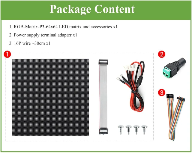 Alt view image 6 of 6 - 64x64 4096 RGB Full-Color LED Matrix Panel, 3mm Pitch 64×64 Pixels, Adjustable B