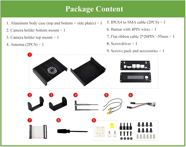 Alt view image 2 of 7 - Aluminum Alloy Case for Jetson Orin, with Camera Holder and Antenna, Mini-Comput