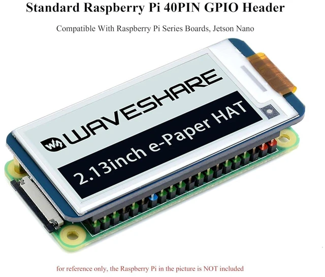 Alt view image 4 of 7 - 2.13inch E-Ink Display HAT V4 Version Compatible with Raspberry Pi 5/ 4B/3B+/3B/