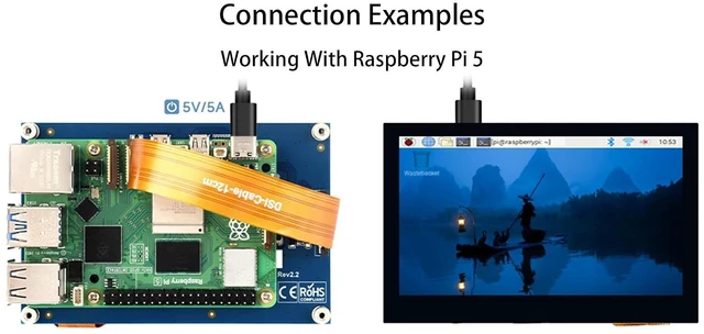 Alt view image 5 of 7 - 4.3 inch DSI LCD Display for Raspberry Pi 4B/3B+/3A+/3B/2B/B+/A+/Compute Module