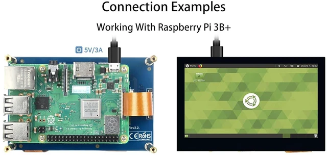 Alt view image 7 of 7 - 4.3 inch DSI LCD Display for Raspberry Pi 4B/3B+/3A+/3B/2B/B+/A+/Compute Module