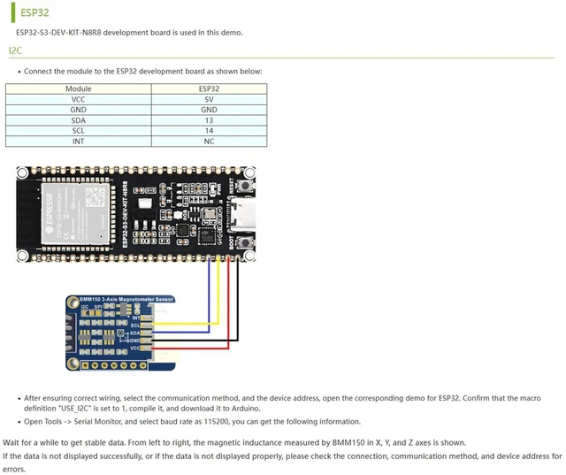 Alt view image 5 of 7 - BMM150 3-axis Magnetometer Sensor, Compatible with Raspberry Pi 5/4B/Pi 3B+/3B/2