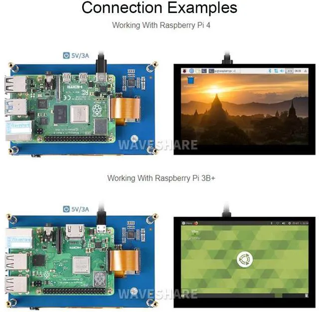 Alt view image 4 of 7 - 5inch DSI LCD Capacitive Touch Display for Raspberry Pi 4B/3B+/3A+/3B/2B/B+/A+/