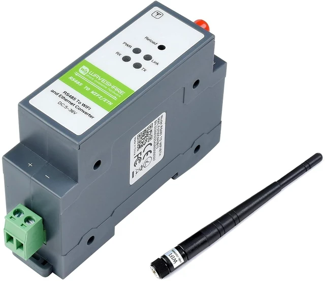 Main image of RS485 to WiFi/Ethernet Module, Rail-Mount Serial Server, Modbus MQTT Gateway, Su