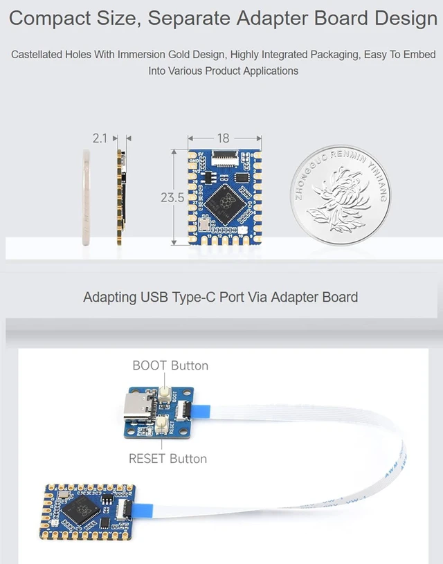 Alt view image 4 of 7 - RP2040-Tiny Development Board, Based On Official RP2040 Dual Core Processor, 2MB