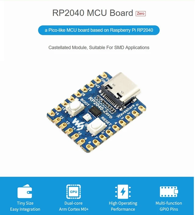 Alt view image 2 of 7 - 2PCS RP2040-Zero Pico-Like MCU Board Based on Raspberry Pi Microcontroller RP204