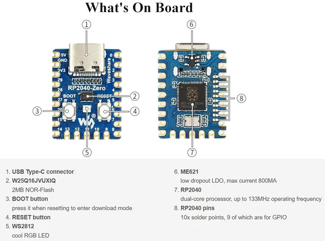 Alt view image 4 of 7 - 2PCS RP2040-Zero Pico-Like MCU Board Based on Raspberry Pi Microcontroller RP204