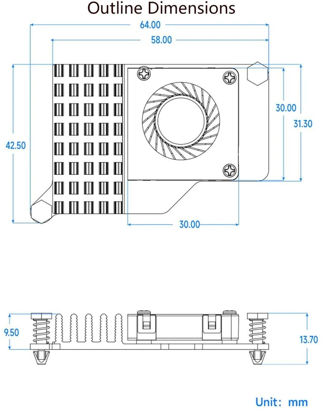Alt view image 7 of 7 - Active Cooler for Raspberry Pi 5, Active Cooling Fan Aluminium Heatsink with The