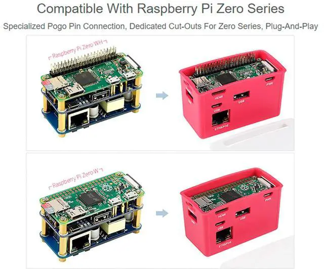 Alt view image 3 of 7 - Raspberry Pi USB/ETH HUB HAT for Zero 2W/Zero W - PoE Ethernet/USB HAT Board